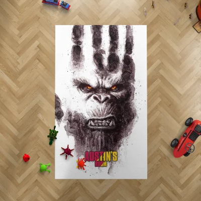 Super soft and comfy Kong vs. Godzilla movie rug, perfect for playtime.