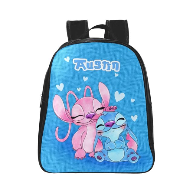 Water-resistant and personalized! Blue Lilo & Stitch mini backpack for kids. (free shipping)