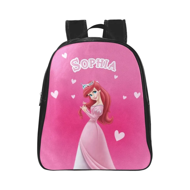 A charming Little Mermaid mini backpack, personalized with a name or message, for little ocean enthusiasts.