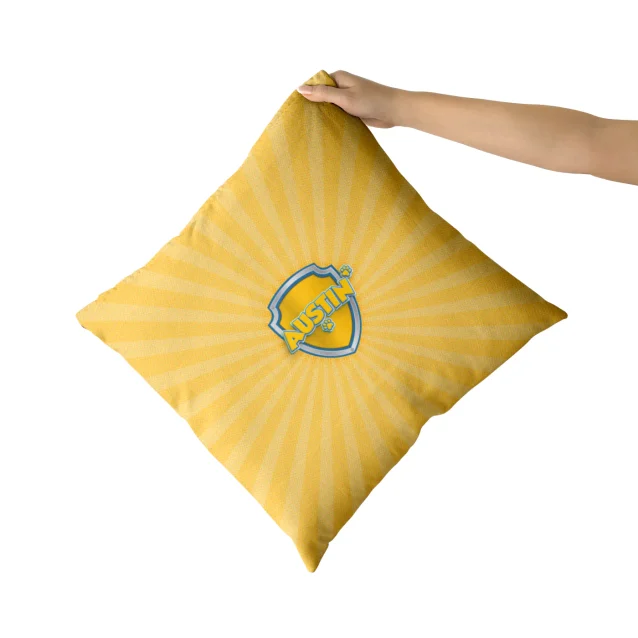 Yellow Paw Patrol pillowcase with a playful design of Rubble the bulldog.