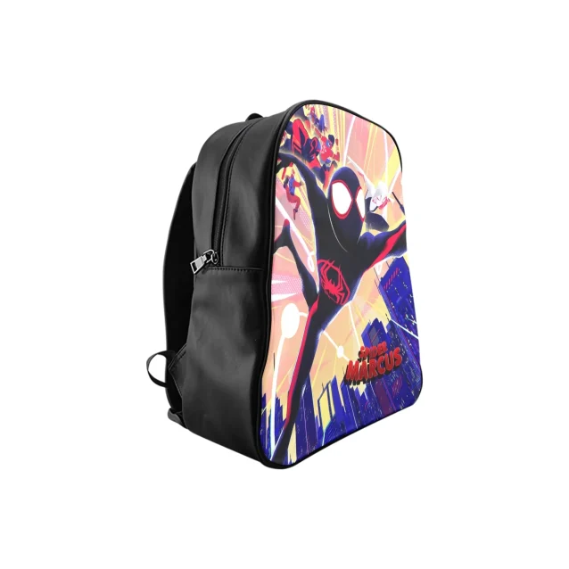 Spider-Verse backpack with vibrant graphics, ideal for young superheroes on the go.