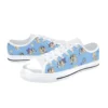 Starry night theme custom canvas sneakers featuring playful cartoon character accents