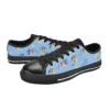 Custom Bluey shoes with magical starry night dream pattern prints on dark canvas