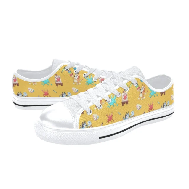 Bold yellow personalized canvas tennis shoes for toddlers and active kids