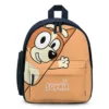 Custom personalized pink Bingo school backpack for girls featuring vibrant character graphics and durable padded straps.