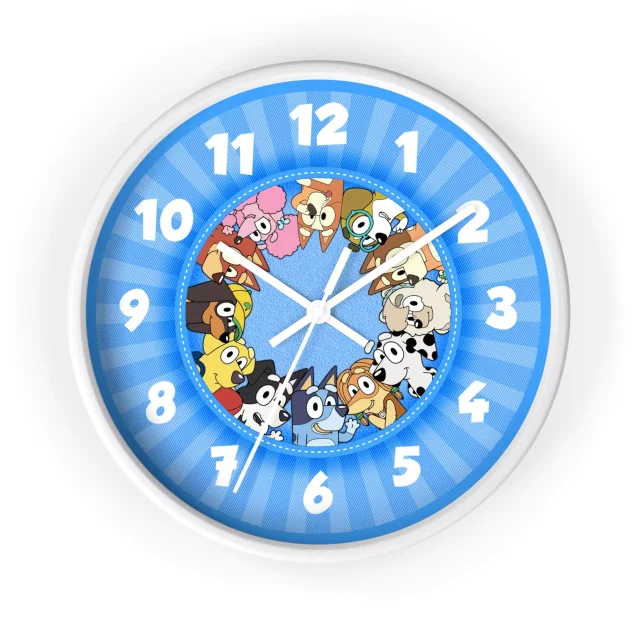 Encourage responsibility with a fun pink, blue, or colorful Bluey wall clock.