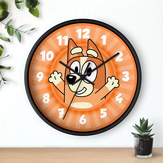 Perfect gift for Bluey fans: a colorful Bingo wall clock.