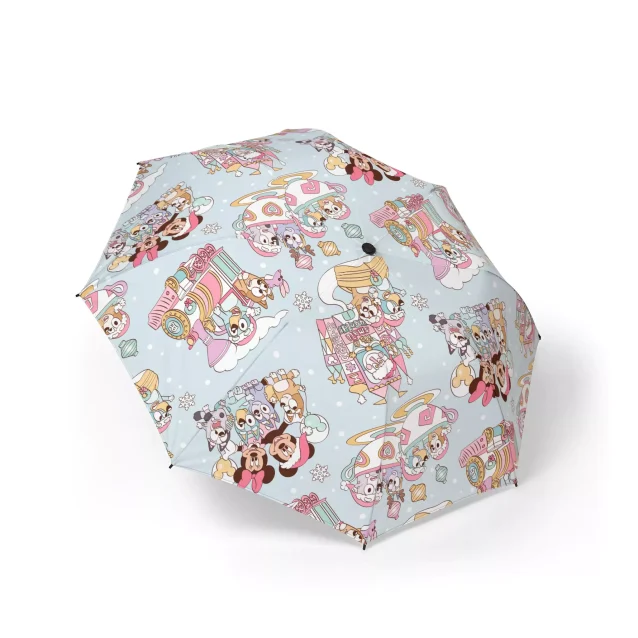 Comfortable gripped plastic handle of the Bluey Christmas umbrella.