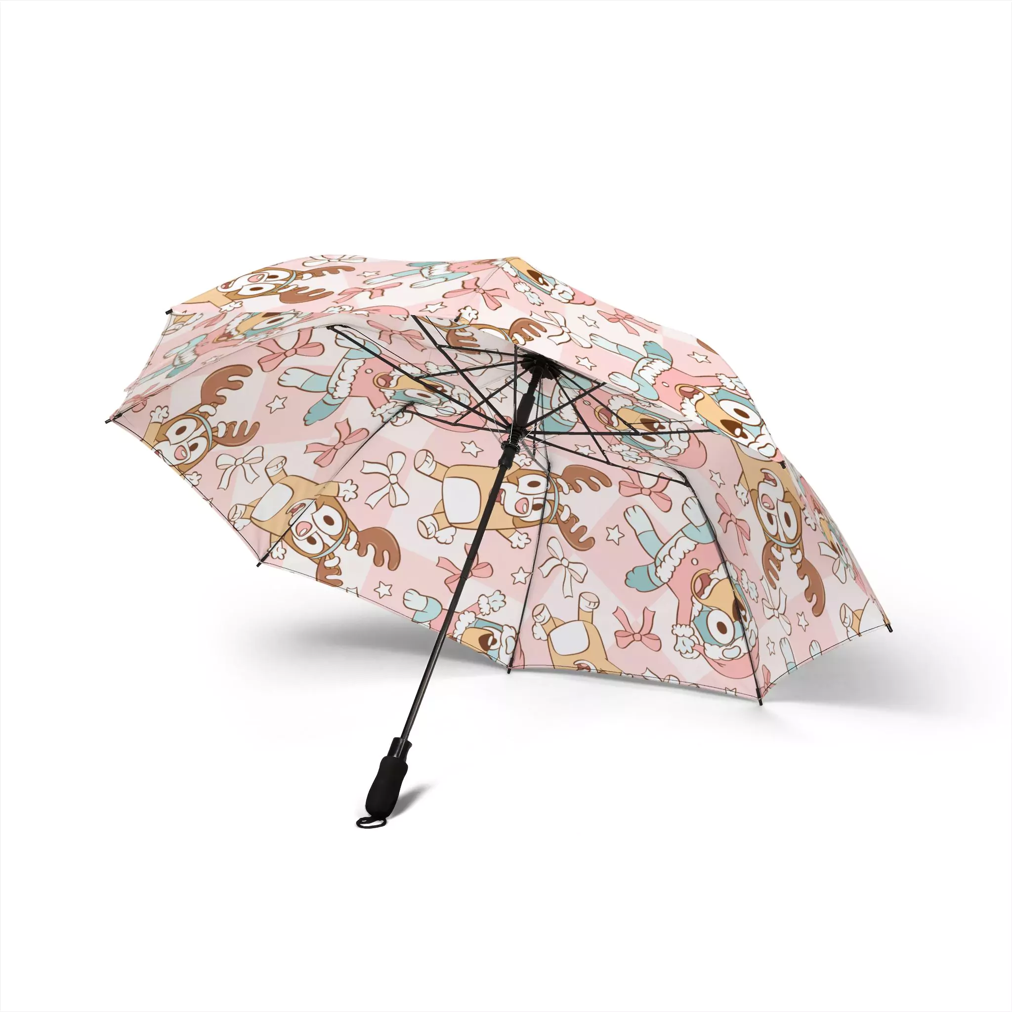 The Bluey Christmas umbrella folded to 20.5 inches, ready for a bag.