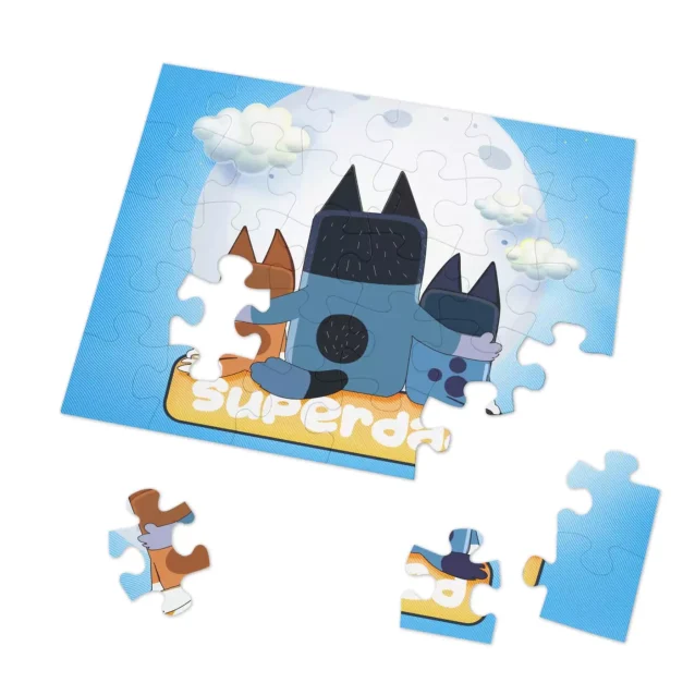 Example of how to order a personalized Bluey puzzle with a custom name.