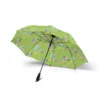 Side view of the Bluey umbrella, canopy open and taut.