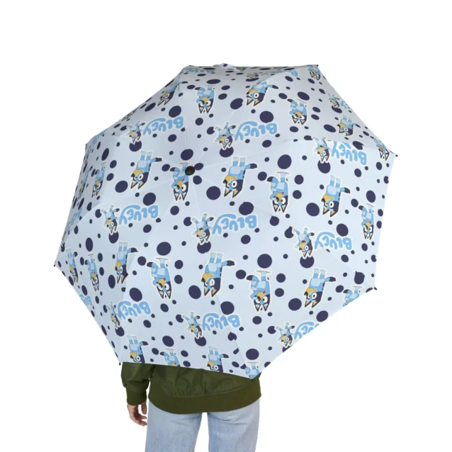 Underside of the Bluey umbrella showing its waterproof canopy.