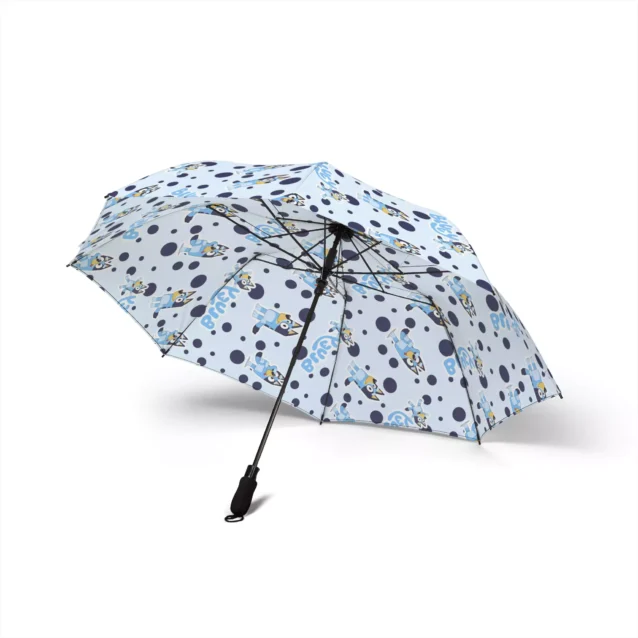 The Bluey umbrella folded to 20.5 inches, ready for a bag.