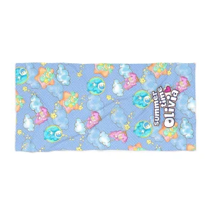 Show off your love for the Care Bears with this personalized beach towel.