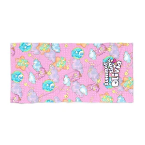 Bright and colorful beach towel with your favorite Care Bears characters.