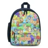 Custom printed classic Bluey backpack for school featuring Bluey waving on a durable, water-resistant teal background.