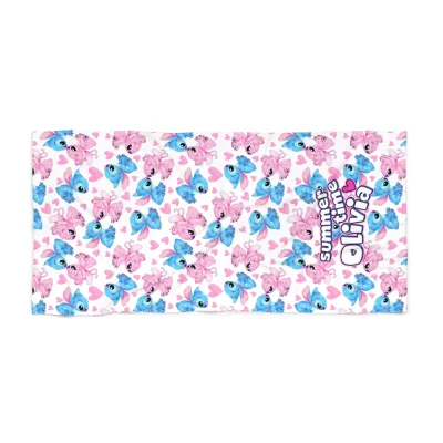 Custom Disney beach towel, relax with Stitch in style.