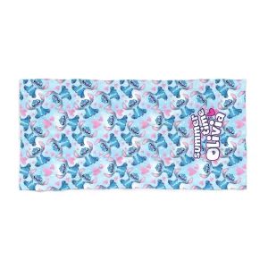 Beach towel featuring Stitch and your child's name.