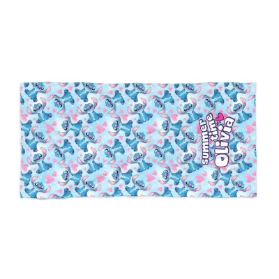 Beach towel featuring Stitch and your child's name.