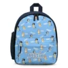 Personalized Bluey and Bingo cardboard car adventure backpack featuring high-capacity storage for elementary students.