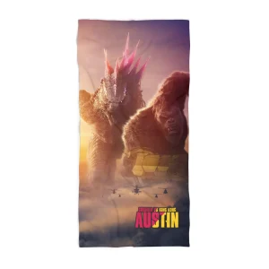Show your fandom with a personalized Kong X Godzilla Movie Beach Towel.