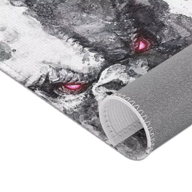 Durable and stain-resistant Kong vs. Godzilla rug, easy to clean.