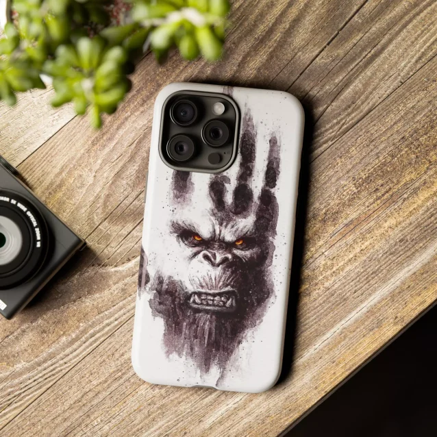 Durable phone case featuring the iconic battle between Kong and Godzilla.