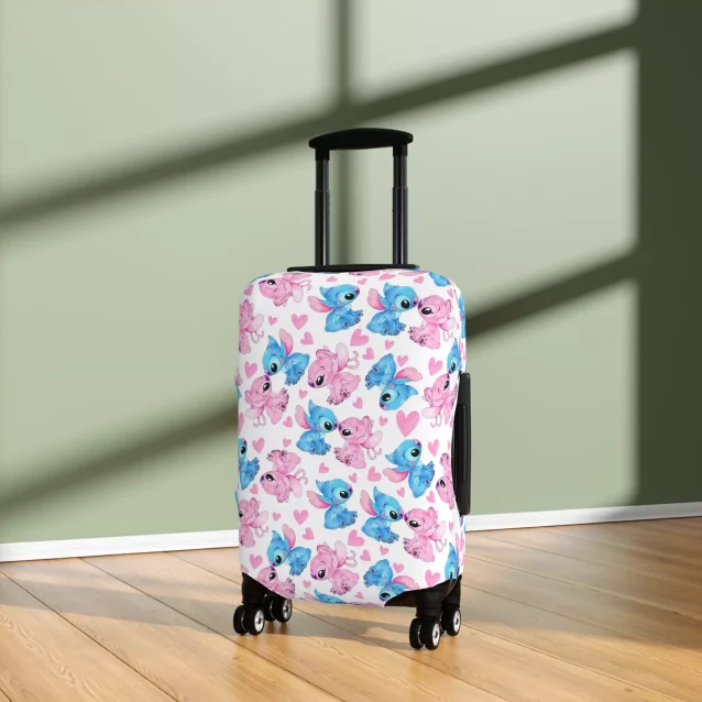 Brighten up your travels with a colorful and fun Lilo & Stitch luggage cover.