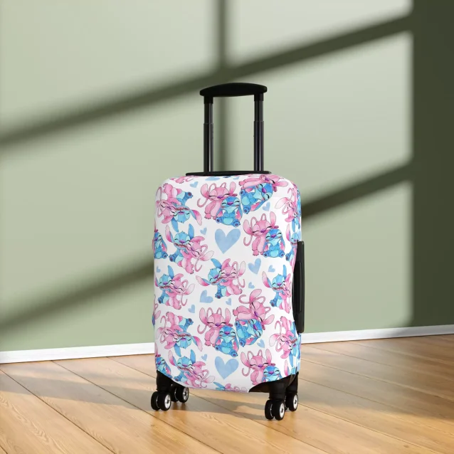 Aloha spirit for your suitcase! Lilo & Stitch luggage cover adds island vibes.