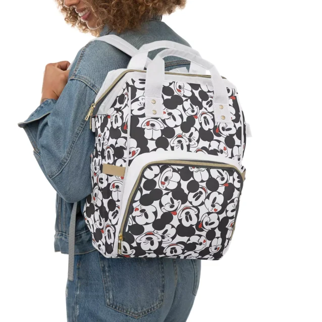 Disney Mickey Mouse Diaper Bag (White) - Perfect for Mom & Baby