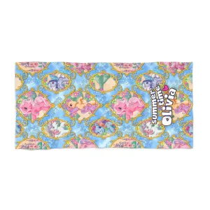 My Little Pony towel customized with a name, perfect for the beach or pool.