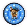 Kid-friendly blue wall clock depicting Chase, a loveable police dog from Paw Patrol.