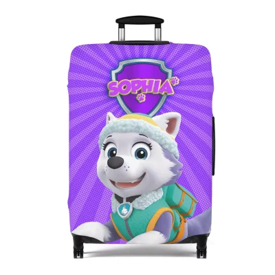 Customizable! Purple Everest Paw Patrol Luggage Cover for Kids