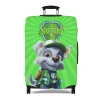Durable and green, this Paw Patrol Rocky luggage cover safeguards luggage while showcasing your child's name in style.