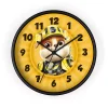 Bright yellow Paw Patrol Rubble wall clock featuring the beloved construction pup.