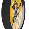 Fun and functional Paw Patrol wall clock in a cheerful yellow, showcasing Rubble the dog.