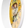 Childrens' wall clock featuring Rubble from Paw Patrol, with a bright yellow design for easy time-telling.