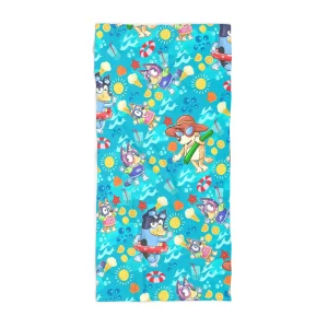 Bluey Summer Beach Towel: The perfect companion for your child's summer adventures. (Green, Blue, Pink)