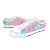 Front view of pink Cheer Bear canvas sneakers for preschool girls.