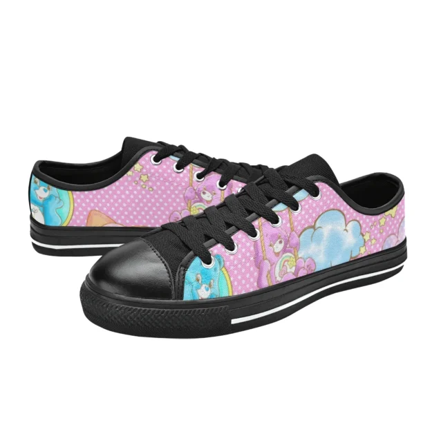 Cute magical rainbow theme pink sneakers for toddlers and young girls.