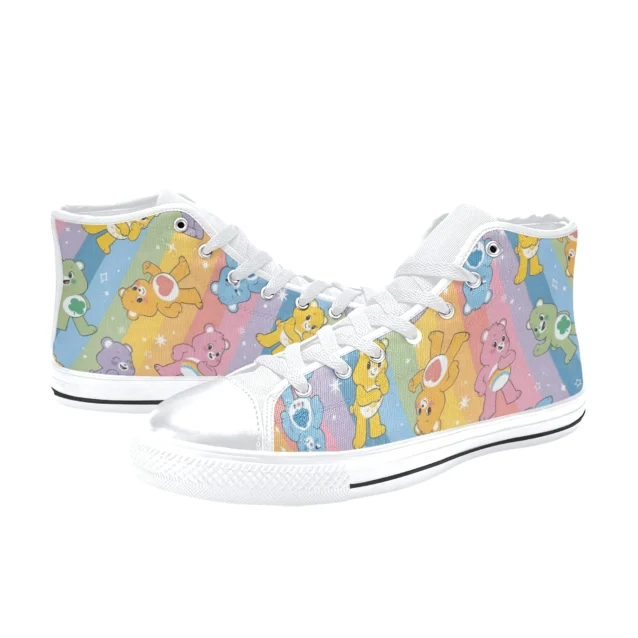 Front view of bright yellow Funshine Bear shoes for kids and toddlers.