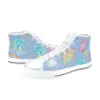 Front view of custom blue Grumpy Bear Care Bears shoes for kids.