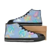 Top-down perspective of the breathable blue skater style shoes for cartoon fans.