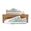 Front view of custom Garfield kids shoes featuring the classic orange tabby cat.