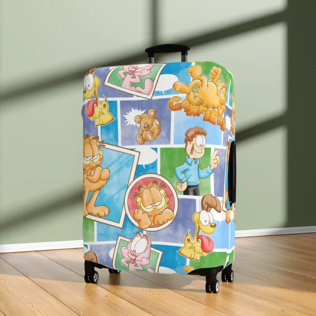 Adventure awaits Garfield (and your luggage): Travel the world with this fun Garfield luggage cover.