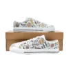 Side angle of clean canvas shoes featuring the Gryffindor lion crest.