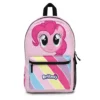 Front view of pastel pink Pinkie Pie My Little Pony backpack for toddlers and kids.
