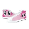 Rear heel view of the pastel pink My Little Pony canvas sneakers.