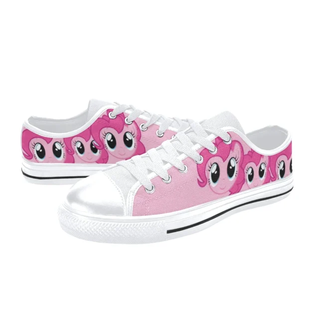 Fun and bright Pinkie Pie party shoes for preschool girls.