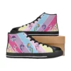 Front view of retro My Little Pony character collage sneakers for kids.